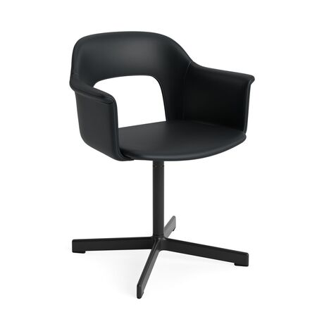 HAY Living Armlehnstuhl mit Drehgestell und Vollpolsterung Layout 234 von Hay Schwarz pulverbeschichtet Aluminium, Grano -  Black