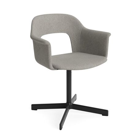 HAY Living Armlehnstuhl mit Drehgestell und Vollpolsterung Layout 234 von Hay Schwarz pulverbeschichtet Aluminium, Turf - Light grey 