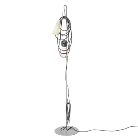Foscarini Stehleuchte Filo Boden von Foscarini  Hellrosa RAL 3015, Amethyst Queen, Weiss / Weiss