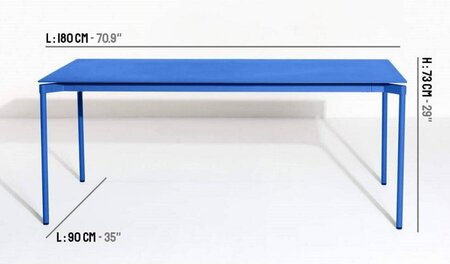 Petite Friture Fromme Rectangular table - Blue