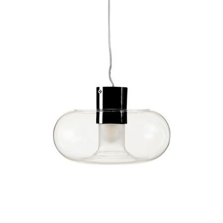 FontanaArte Pendelleuchte Fontanella von FontanaArte  Schwarz Chrom, Mittelgroß (Ø26 cm)