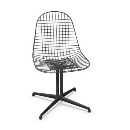 Vitra Wire Chair DKL Basic Dark 30 pulverbeschichtet (glatt), Filzgleiter tiefschwarz 12 für harte Böden 05