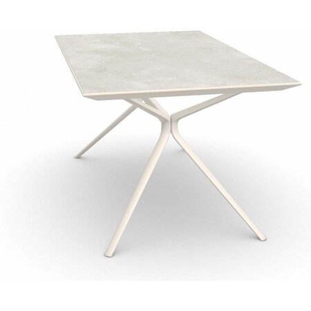 Fast Moai Outdoor Tisch Stein rechteckig - Gestell Cremeweiss / Schneeweiss