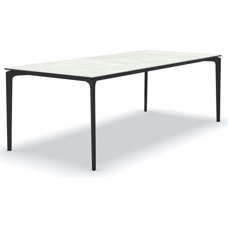 Fast AllSize Tisch mit Platte aus Feinsteinzug, Snow-Dunkelblau