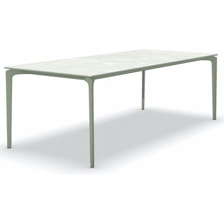 Fast AllSize Tisch mit Platte aus Feinsteinzug, Snow-Grüner Tee