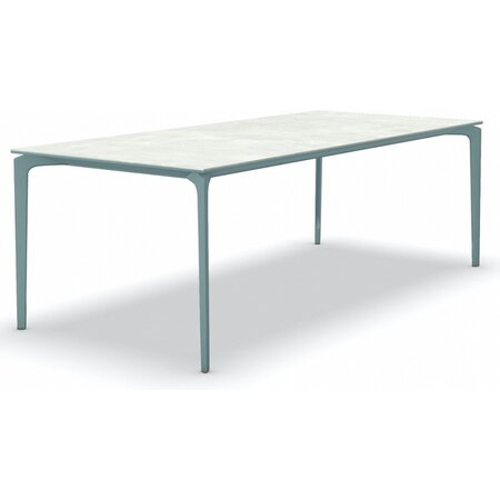 Fast AllSize Tisch mit Platte aus Feinsteinzug, Snow-Pastellhellblau