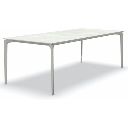 Fast AllSize Tisch mit Platte aus Feinsteinzug, Snow-Pulvergrau