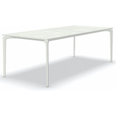 Fast AllSize Tisch mit Platte aus Feinsteinzug, Snow-Weiss