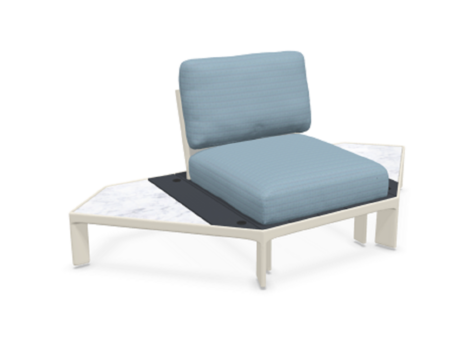 Emu Tami 769 Outdoor Sofa Eckmodul - 23 Weiss - 34 Basaltina - 35 Weiss Statuario-900/02 Meerblau
