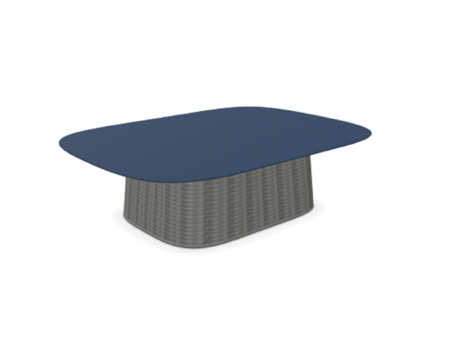 Emu Carousel Tisch rechteckig niedriger - 43 Saphirblau - Grau Melange