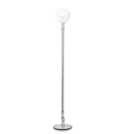 FontanaArte FontanaArte Parola Stehleuchte Hellrosa RAL 3015, Weiss / Weiss, Echtleder, Chouchin 1 LED h. 10 m, Kleine Ausführung, Glasschirm weiß