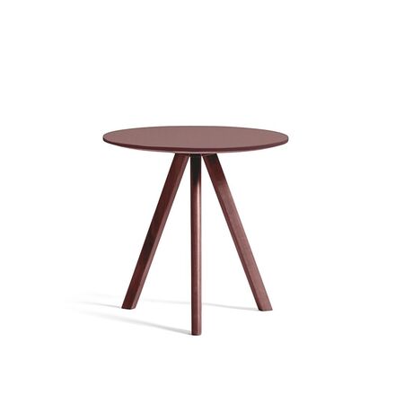 HAY Living Runder Tisch CPH 20 Monochrome Ø: 50 cm / H: 49 cm , Eiche Bordeux lackiert -  Linoleum Burgundy
