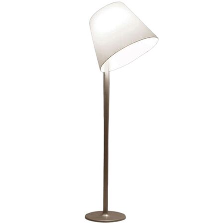 Artemide Artemide Melampo Mega Stehleuchte Hellrosa RAL 3015, Weiss / Weiss, Stab bronze-metallic, Schirm Ecrú