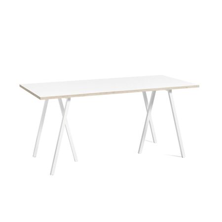 HAY Accessoires Loop Stand Table B: 160 cm / T: 77.5 cm, Laminat Weiss, Stahl pulverbeschichtet weiss