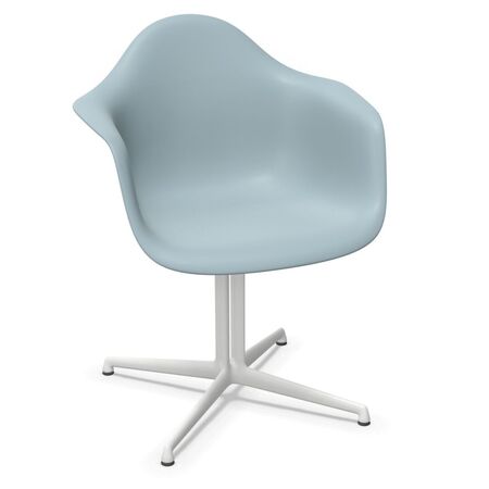 Vitra Eames Plastic  Armchair DAL von Vitra 23 Eisgrau RE, Weiss 04 pulverbeschichtet (glatt), Filzgleiter basic dark für Hartboden 05