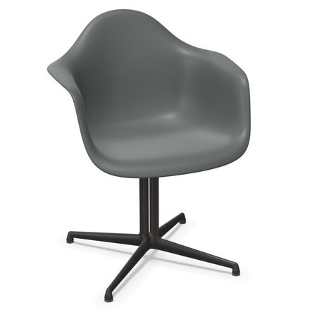 Vitra Eames Plastic  Armchair DAL von Vitra 56 Granitgrau RE, Basic Dark 30 pulverbeschichtet (glatt), Gleiter basic dark für Teppichboden 04