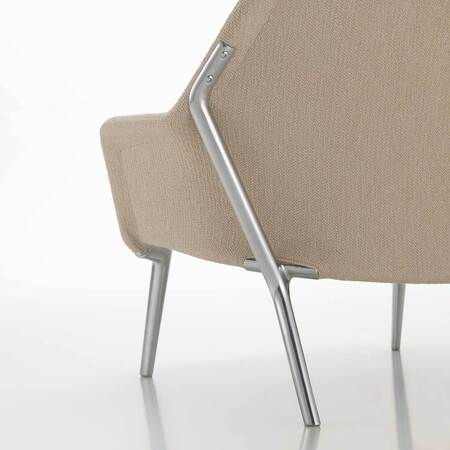 Vitra Slow Sofa in Stoff von Vitra Flocca beige, Aluminiumguss poliert 