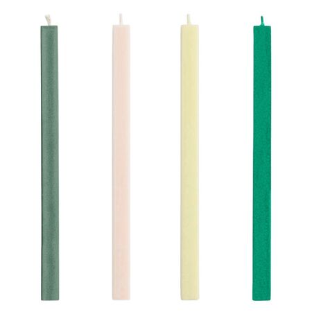 HAY Accessoires Kerze Square im 4er Set von Hay Greens / Whites