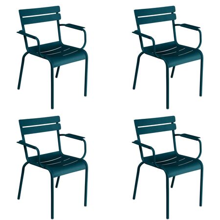 Fermob Luxembourg Stuhl  Stuhl mit Armlehnen,  Acapulcoblau 21 NEU