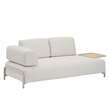 Kave Home 2-Sitzer-Sofa Compo aus Chenille mit grosses Tablett von Kave Home Stahl Beige, Drom Beige