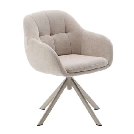 Kave Home Drehstuhl Dorina aus Chenille von Kave Home Beige / Beige Finish