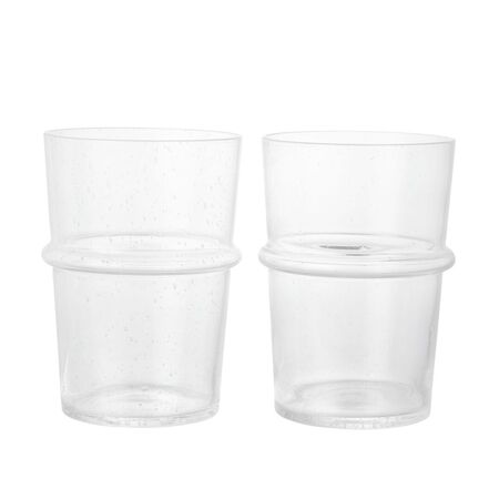 Ferm Living 2er Set Trinkglas Boya von Ferm Living  Ø: 8.8 cm / H: 12 cm, Clear