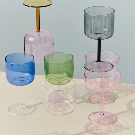 HAY Accessoires Cocktailglas Tint im 4er Set von Hay Clear / Jade blue