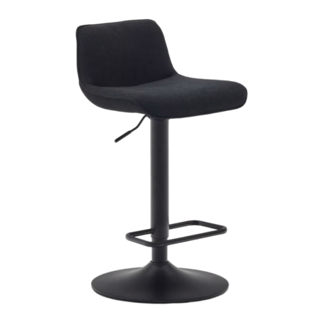 Kave Home Zenda Hocker aus Chenille von Kave Home Schwarz / Mattschwarz