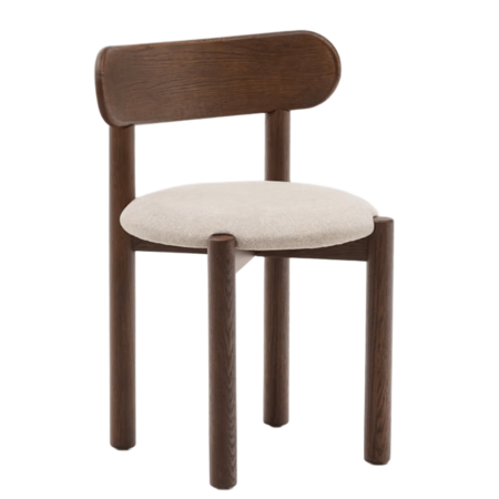 Kave Home Stuhl Nebai in Chenille Kave Home Braun / Nussbaum Finish