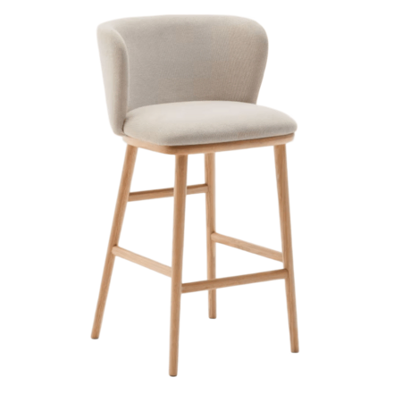 Kave Home Hocker aus Chenille Ciselia von Kave Home Beige / Natur