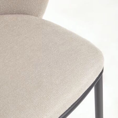 Kave Home Hocker aus Chenille Ciselia von Kave Home Beige / Schwarz