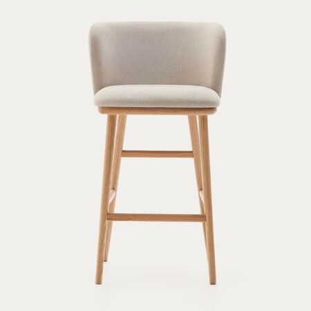 Kave Home Hocker aus Chenille Ciselia von Kave Home Beige / Natur
