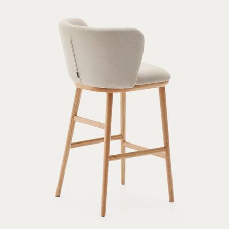 Kave Home Hocker aus Chenille Ciselia von Kave Home Beige / Natur