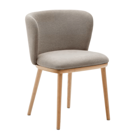 Kave_Home_Stuhl_Ciselia_aus_Chenille_Braun_Massives_Eschenholz_Natürl_Finish
