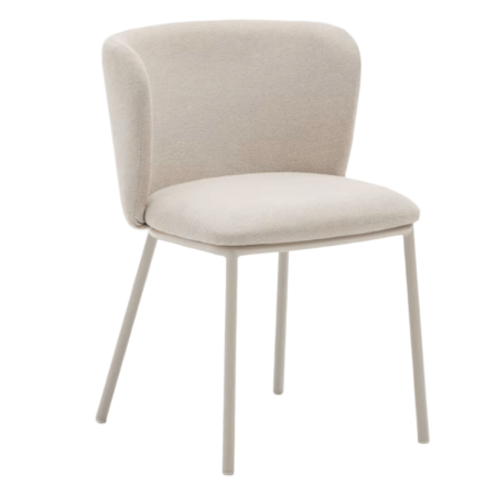 Kave_Home_Stuhl_Ciselia_aus_Chenille_Beige_Stahl_Beige