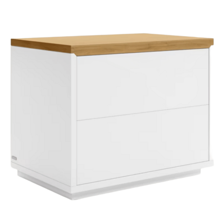 Kave Home Nachttisch Abilen von Kave Home Eiche natur / MDF weiss