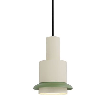 DCWéditions CHAUMONT PENDANT von DCW Weiss-Grün, Ø: 15 cm 
