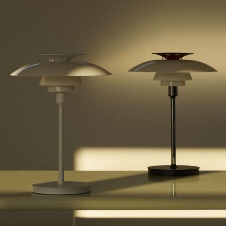 Louis Poulsen Tragbare Lampe PH 80  von Louis Poulsen Acryl Opal Weiss - Hochglanzverchromt / Weiss -1