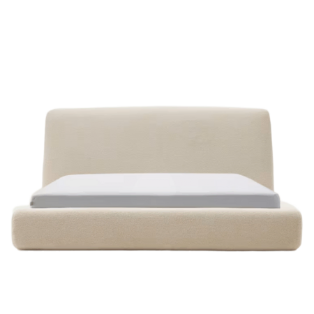 Kave Home Polsterbett Martina von Kave Home B: 180 cm / L: 200 cm, Off-White - Bouclé