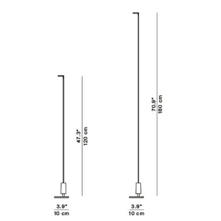 Luceplan Stehleuchte Flia tragbare von Luceplan  H: 180 cm / H: 120 cm  