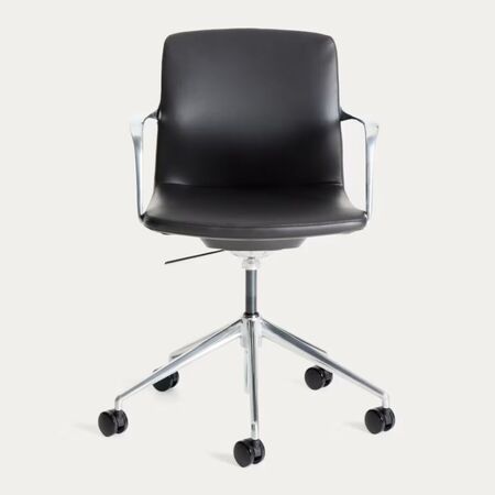 Kave_Home_Schreibtischstuhl_Nerlan_Schwarz_Leder_Aluminium_Gestell