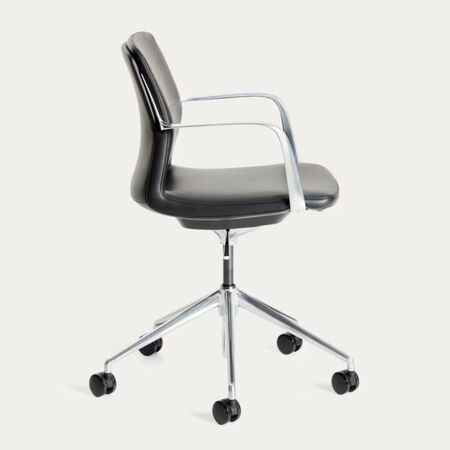 Kave_Home_Schreibtischstuhl_Nerlan_Schwarz_Leder_Aluminium_Gestell