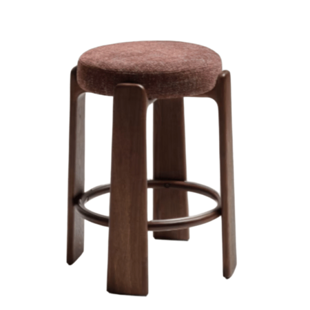 Kave Home Hocker Granite von Kave Home H und Sitzhöhe: 65 cm / B und T: 49.5 cm, Braun / Dunkelbraun
