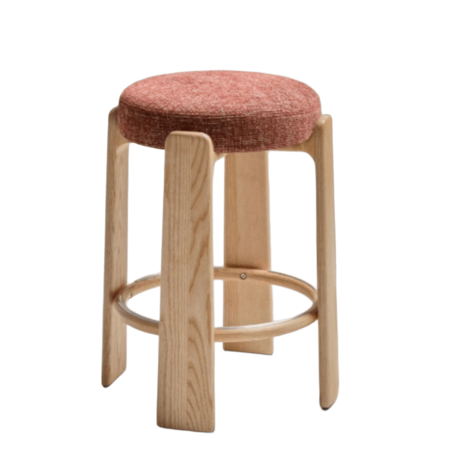Kave Home Hocker Granite von Kave Home H und Sitzhöhe: 65 cm / B und T: 49.5 cm, Terrakotta / Hellbraun