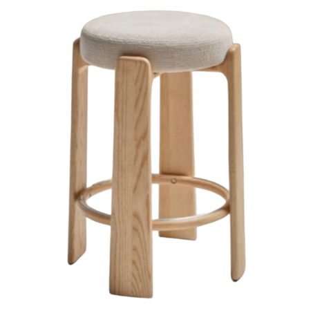 Kave Home Hocker Granite von Kave Home H und Sitzhöhe: 75 cm / B und T: 51 cm, Beige / Hell braun