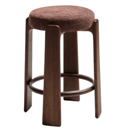 Kave Home Hocker Granite von Kave Home H und Sitzhöhe: 75 cm / B und T: 51 cm, Braun / Dunkelbraun