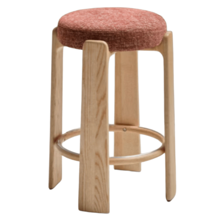 Kave Home Hocker Granite von Kave Home H und Sitzhöhe: 75 cm / B und T: 51 cm, Terrakotta / Hellbraun