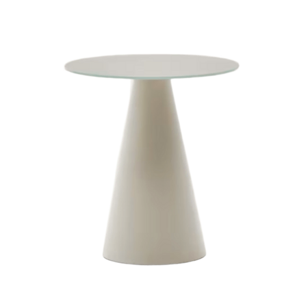 Kave Home Kave Home WILSHIRE - Beistelltisch Glas  Ø: 50 cm, Milch glas / Hellgrau