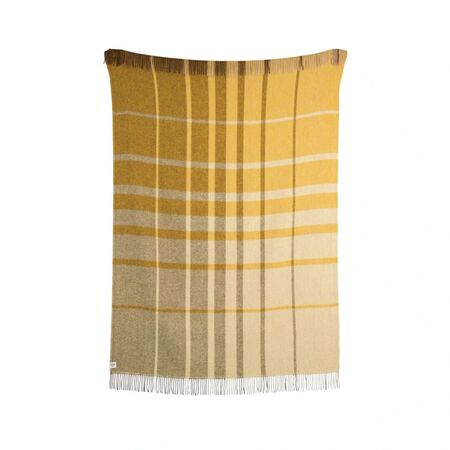 Røros Tweed Lammwolldecke Filos 135 x 200 cm von Røros Tweed Gelb 