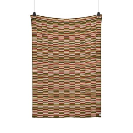 Røros Tweed Lammwolldecke Ida 135 x 200 cm von Røros Tweed Olive Burgundy